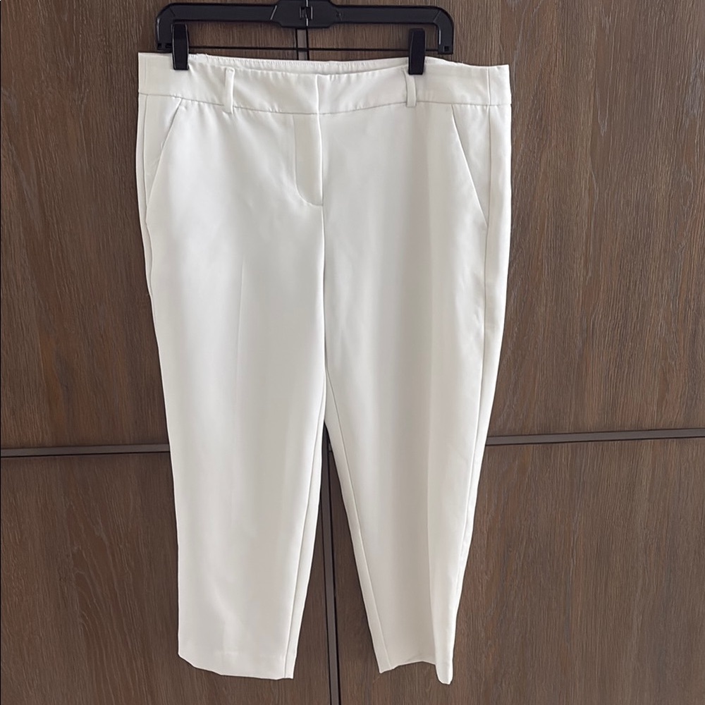 Apt. 9 White Cropped Ankle Pants Tailored Fit